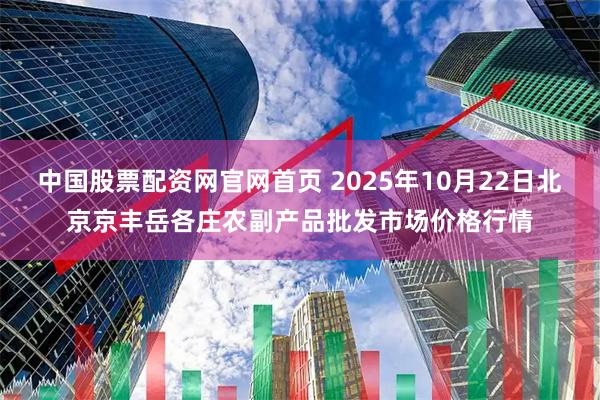 中国股票配资网官网首页 2025年10月22日北京京丰岳各庄农副产品批发市场价格行情